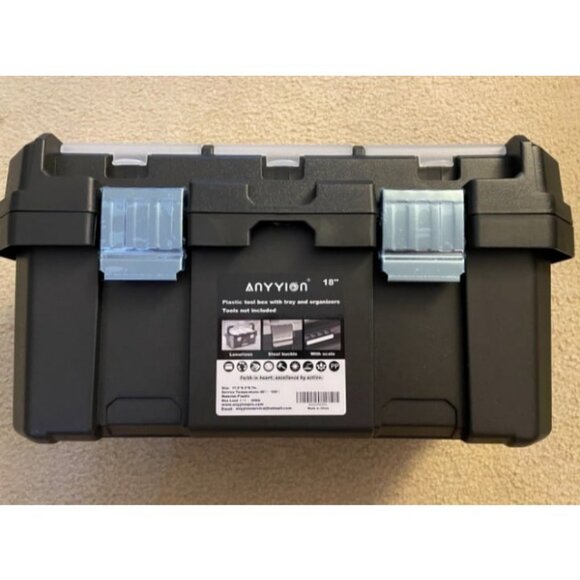 17-Inch Tool box with Removable Tray with Stainless Steel Dual Lock Secured